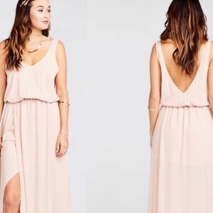 Show Me Your MuMu Dusty Blush Crisp Kendal Slit Maxi